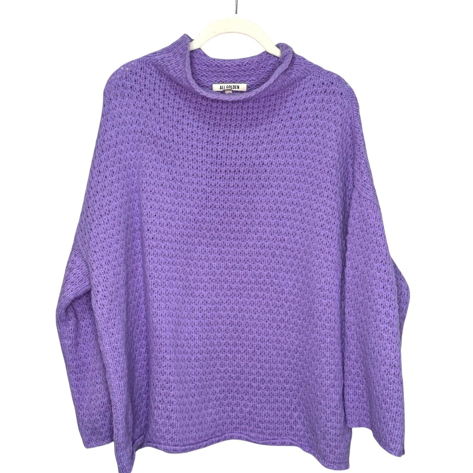 ALI GOLDEN Sweater One Size Purple Alpaca Wool $268