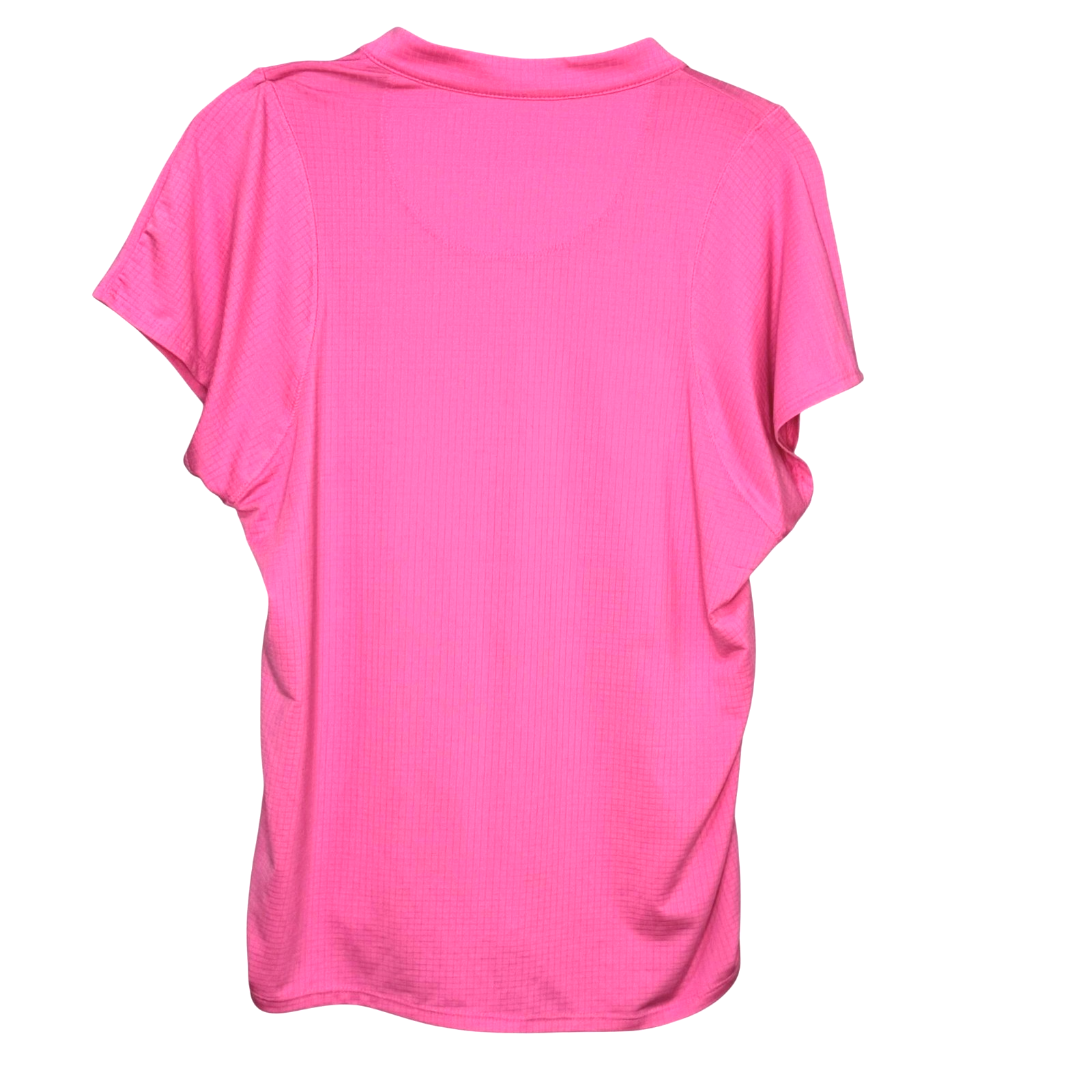 Lucky in Love Shirt Womens Large Pink Short Sleeve Ruched Pullover Tennis Top