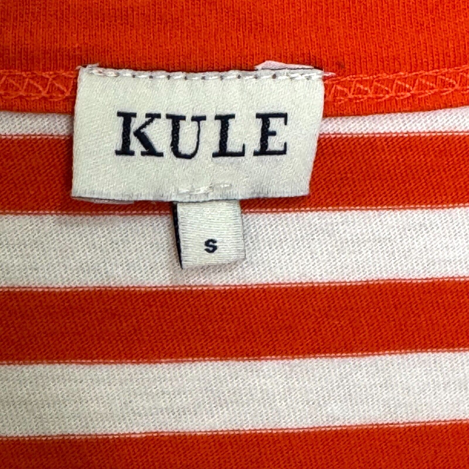 KULE Tank Dress Size Small Orange White Stripe Sleeveless Cotton $148