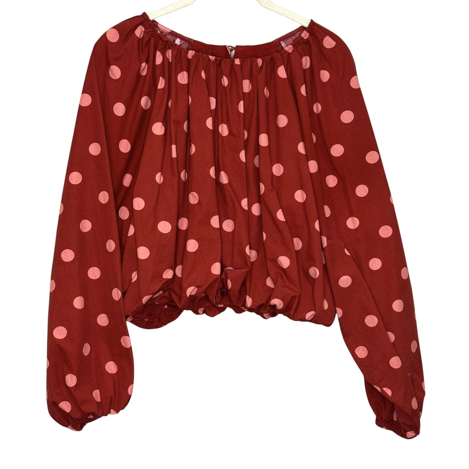 Maeve Anthropologie Blouse Womens Small Balloon Sleeve Polka Dot Boho Top