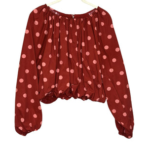 Maeve Anthropologie Blouse Womens Small Balloon Sleeve Polka Dot Boho Top