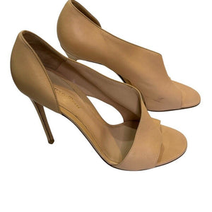 Gianvito Rossi Demi Leather Open Toe Heels Sandals Nude Size 10 (40 EU)