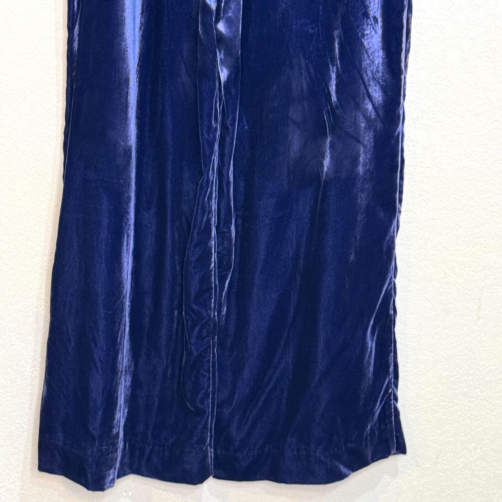 By Anthropologie Blue Wide-Leg Velvet Pants Size 6