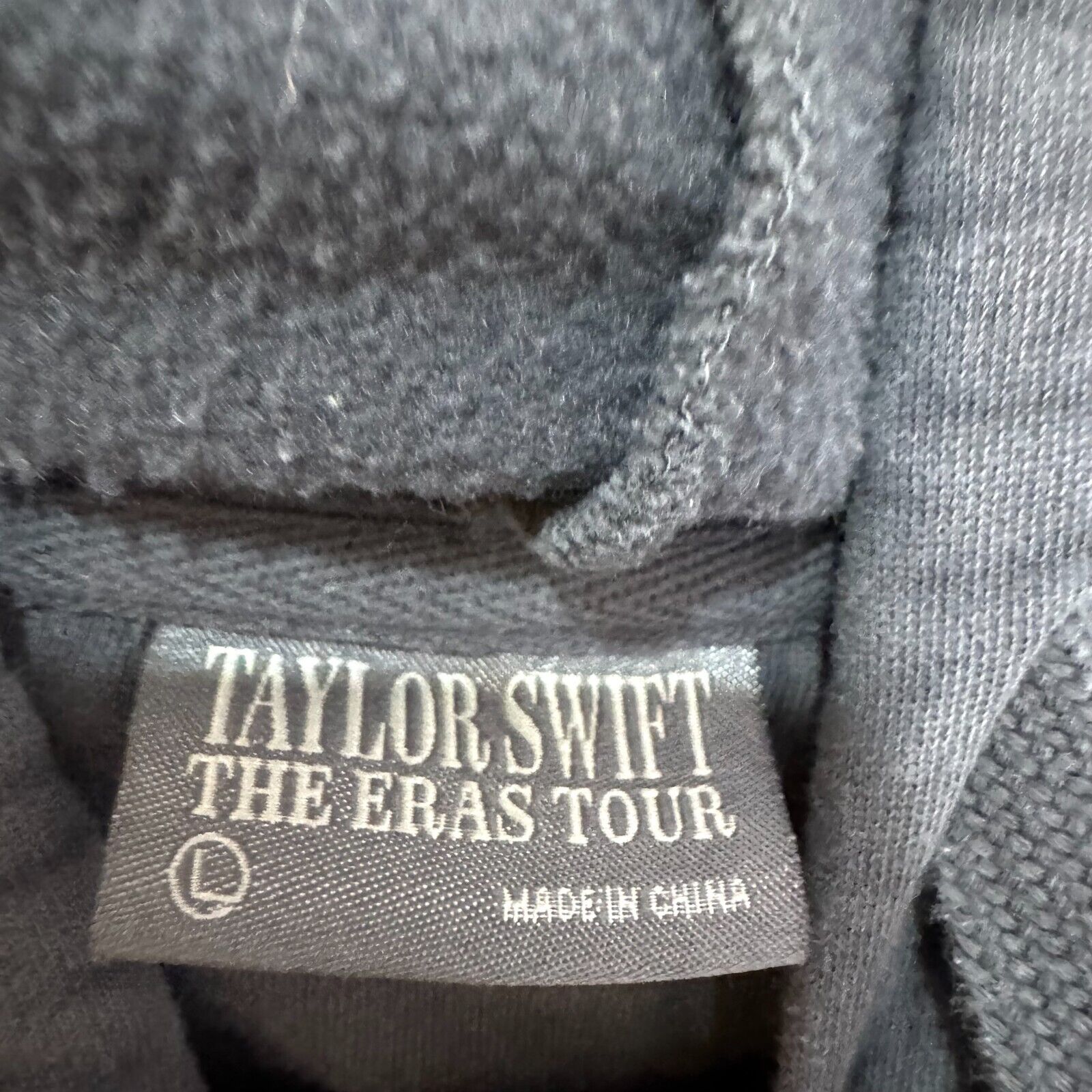 Taylor Swift Eras Tour Charcoal Gray Hoodie Sweatshirt Size Large