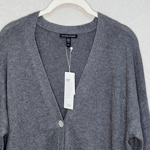 Eileen Fisher Peruvian Organic Cotton Blend V-Neck Cardigan Size Medium NEW $278