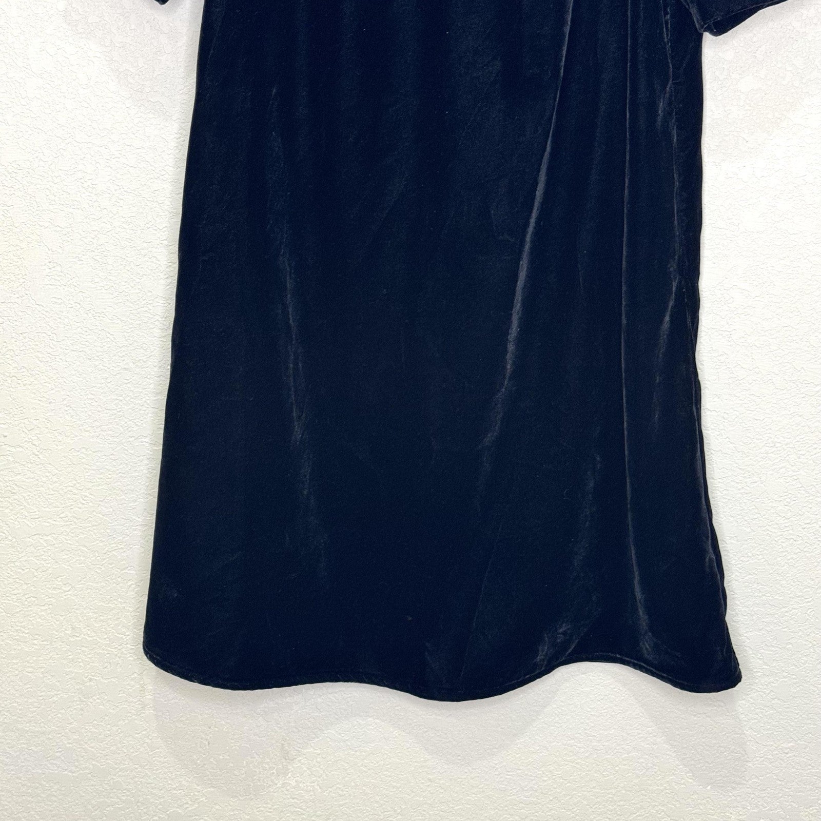 & Other Stories Paris Atelier Dress Womens 2 Black Velvet Pearl Collar Mini