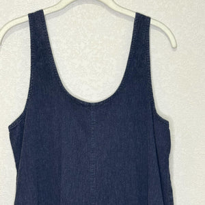 Marine Layer Sydney Romper Womens Large Blue Denim Button Front Pockets Summer