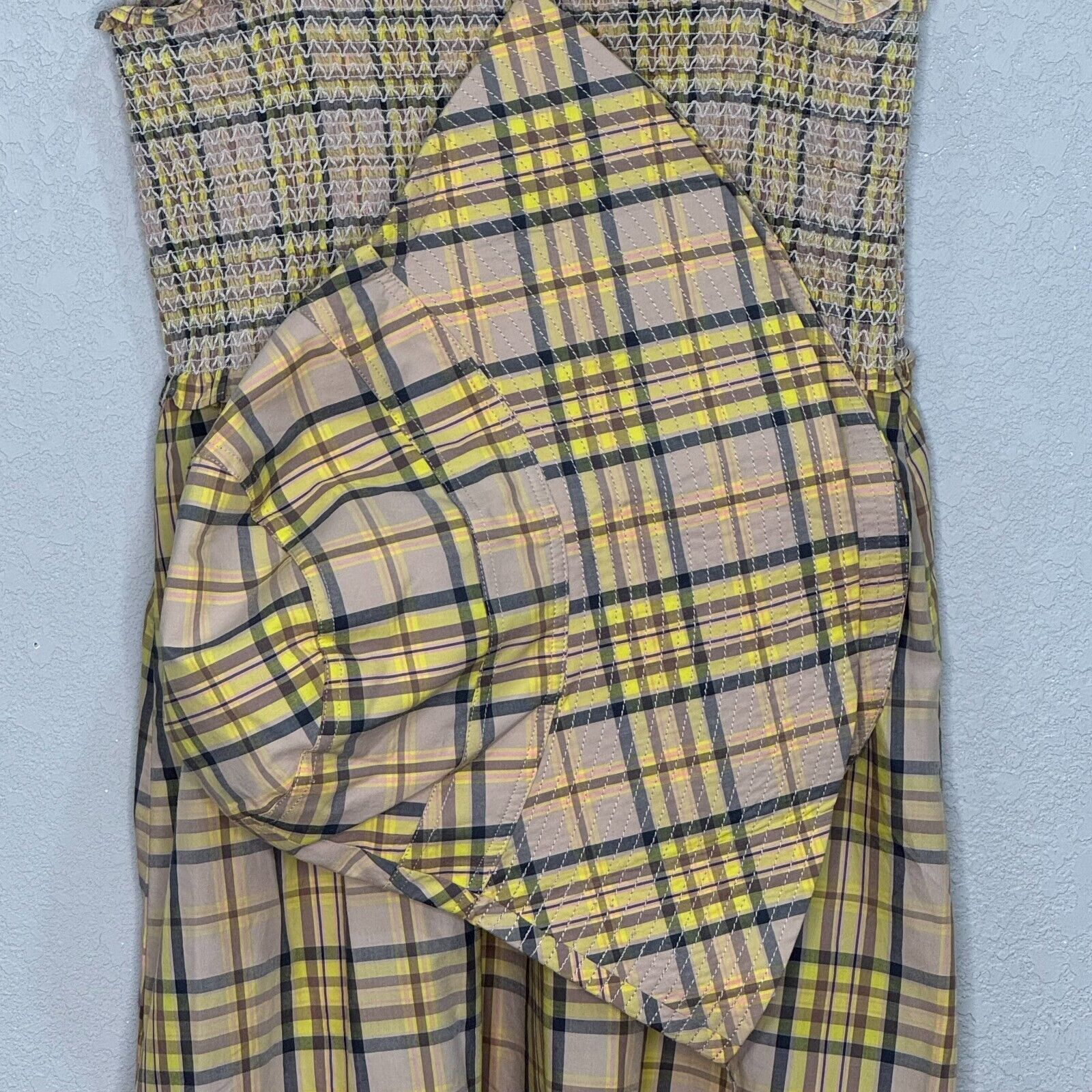 Rails Sunflower Plaid Smocked Sundress w Matching Hat Size Small NEW