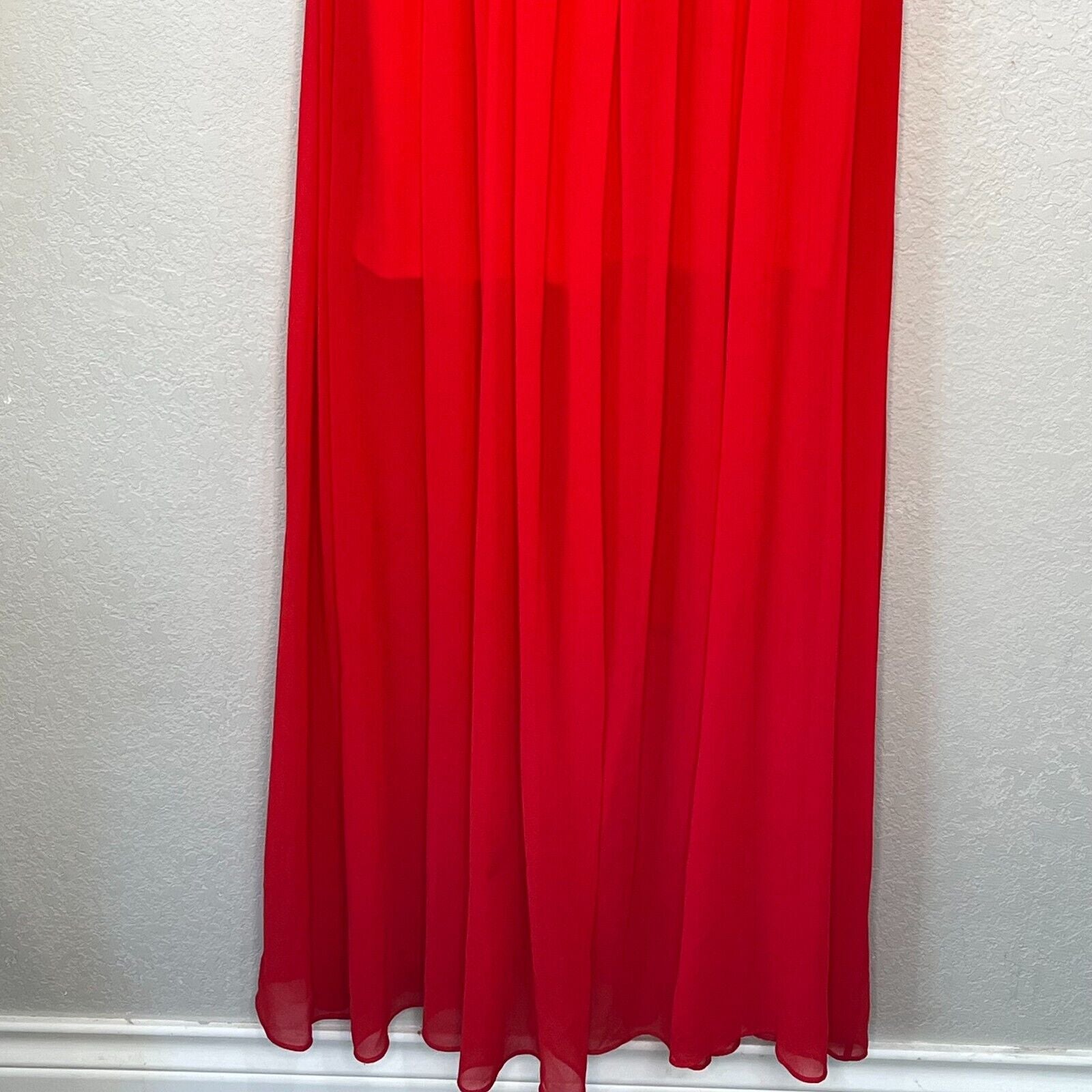 French Connection Red Andros Jersey Halter Maxi Dress Size 4