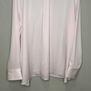 Vince Shirt Womens 3X Light Pink Silk Blend Button Down Long Sleeve Blouse Top