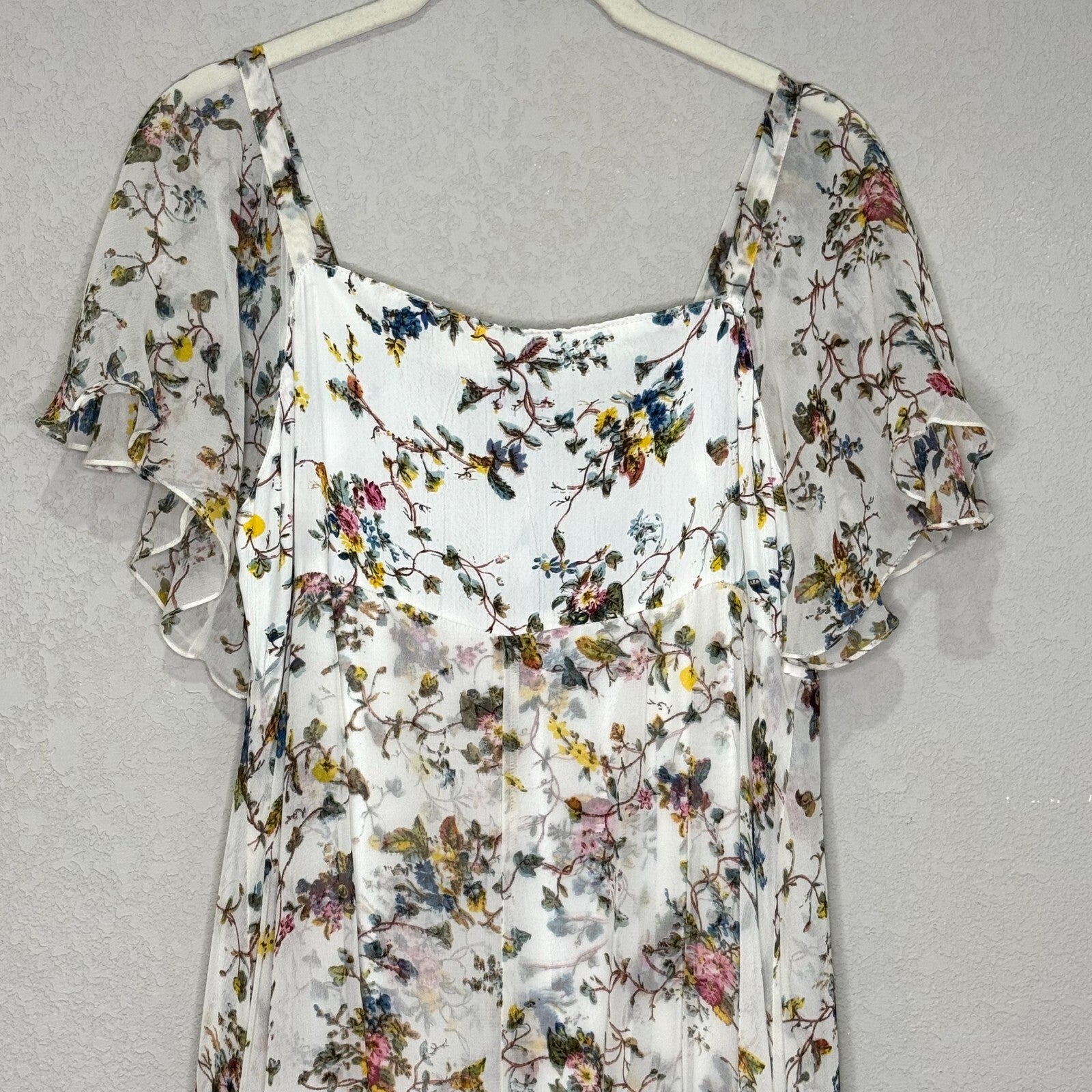 VTG Gail Garner All That Glitters San Francisco Dress Size Small Floral Sheer