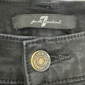 7FAM 7 For All Mankind Size 28 Womens Black Stretch Skinny Frayed Hem Jeans - Flair - Style