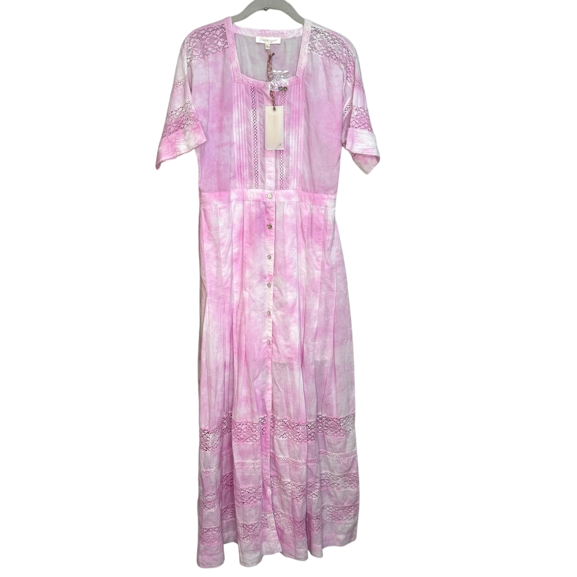 LoveShackFancy NEW Edie Cotton Maxi Crochet Dress Island Pink Size Small $315