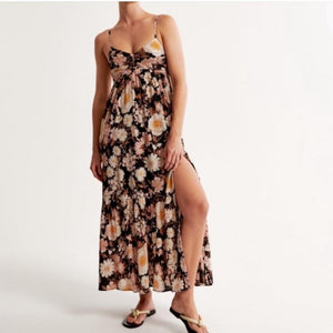 Abercrombie & Fitch Dress | Size Small | Black Floral - Flair - Style