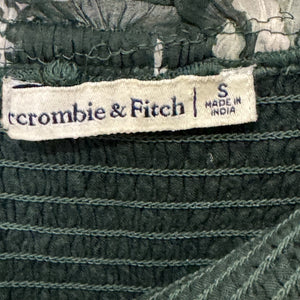 Abercrombie & Fitch Dress Womens Small Green Floral Smocked Ruffle Midi Sundress - Flair - Style