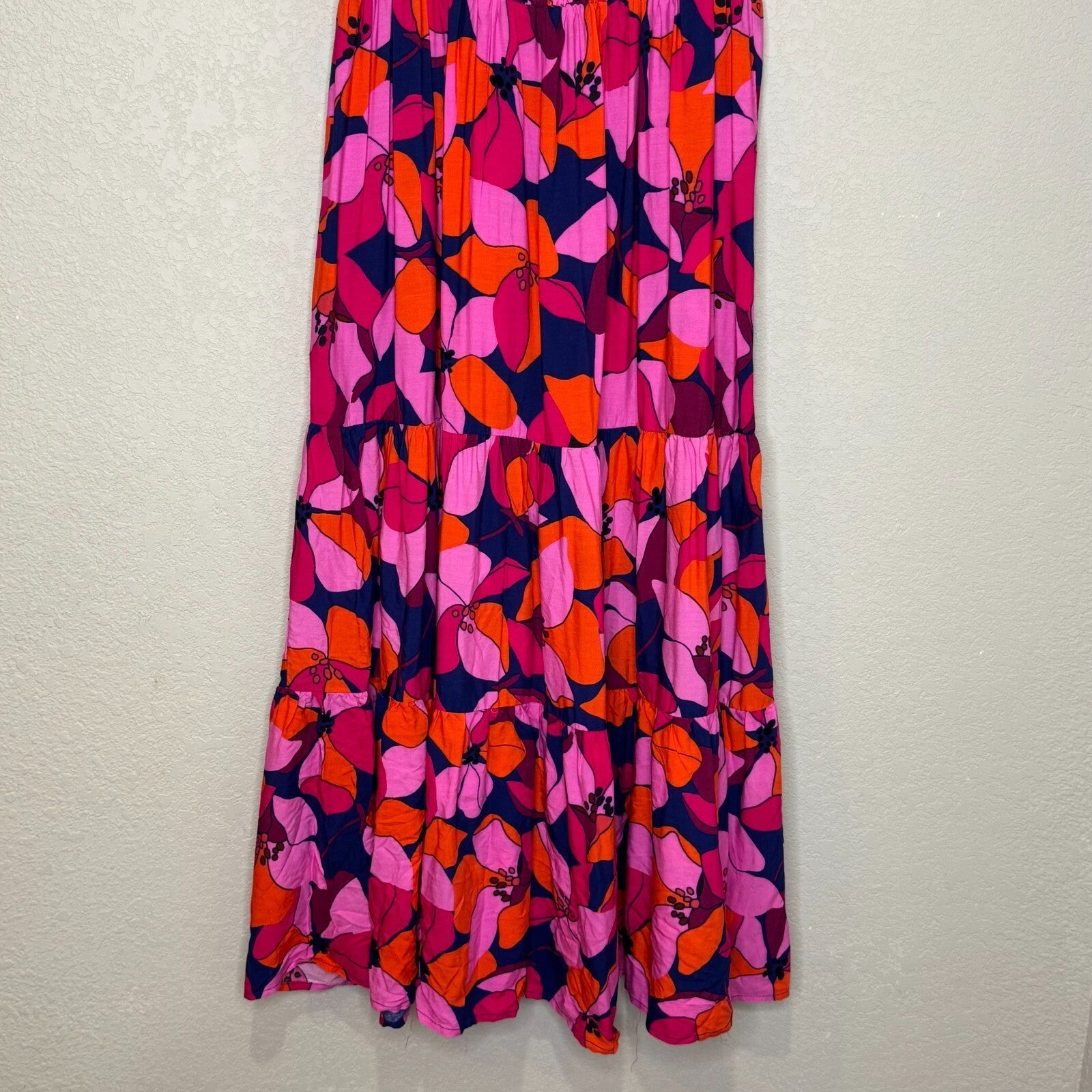 Able The Label Hollywood Halter Dress Size Medium NEW Bright Tropical Bird Print - Flair - Style