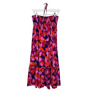 Able The Label Hollywood Halter Dress Size Medium NEW Bright Tropical Bird Print - Flair - Style