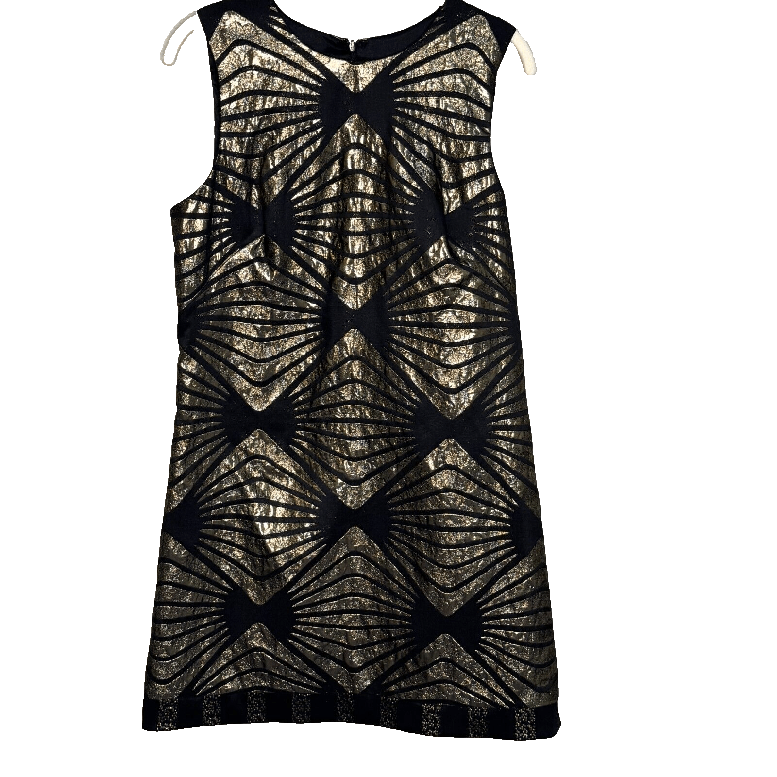 ABS Allen Schwartz NEW Black Gold Art Deco Bow Mini Party Dress Size 8 - Flair - Style