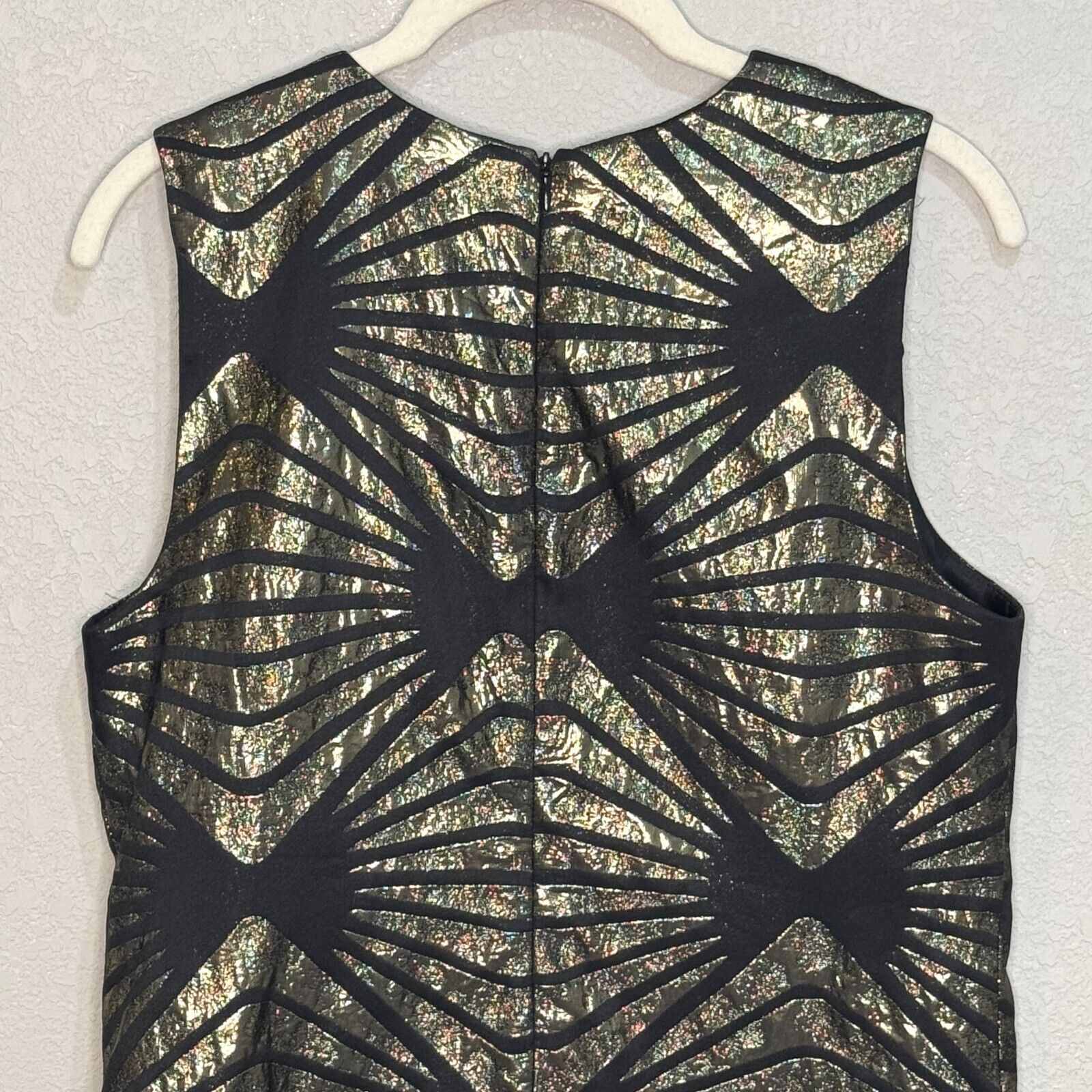 ABS Allen Schwartz NEW Black Gold Art Deco Bow Mini Party Dress Size 8 - Flair - Style
