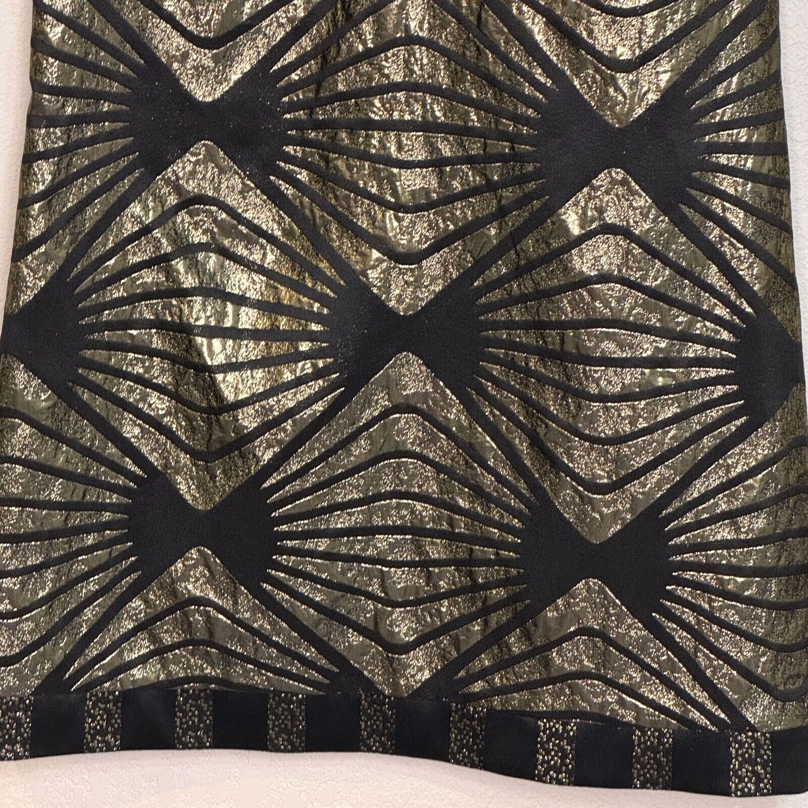 ABS Allen Schwartz NEW Black Gold Art Deco Bow Mini Party Dress Size 8 - Flair - Style