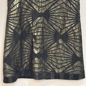 ABS Allen Schwartz NEW Black Gold Art Deco Bow Mini Party Dress Size 8 - Flair - Style