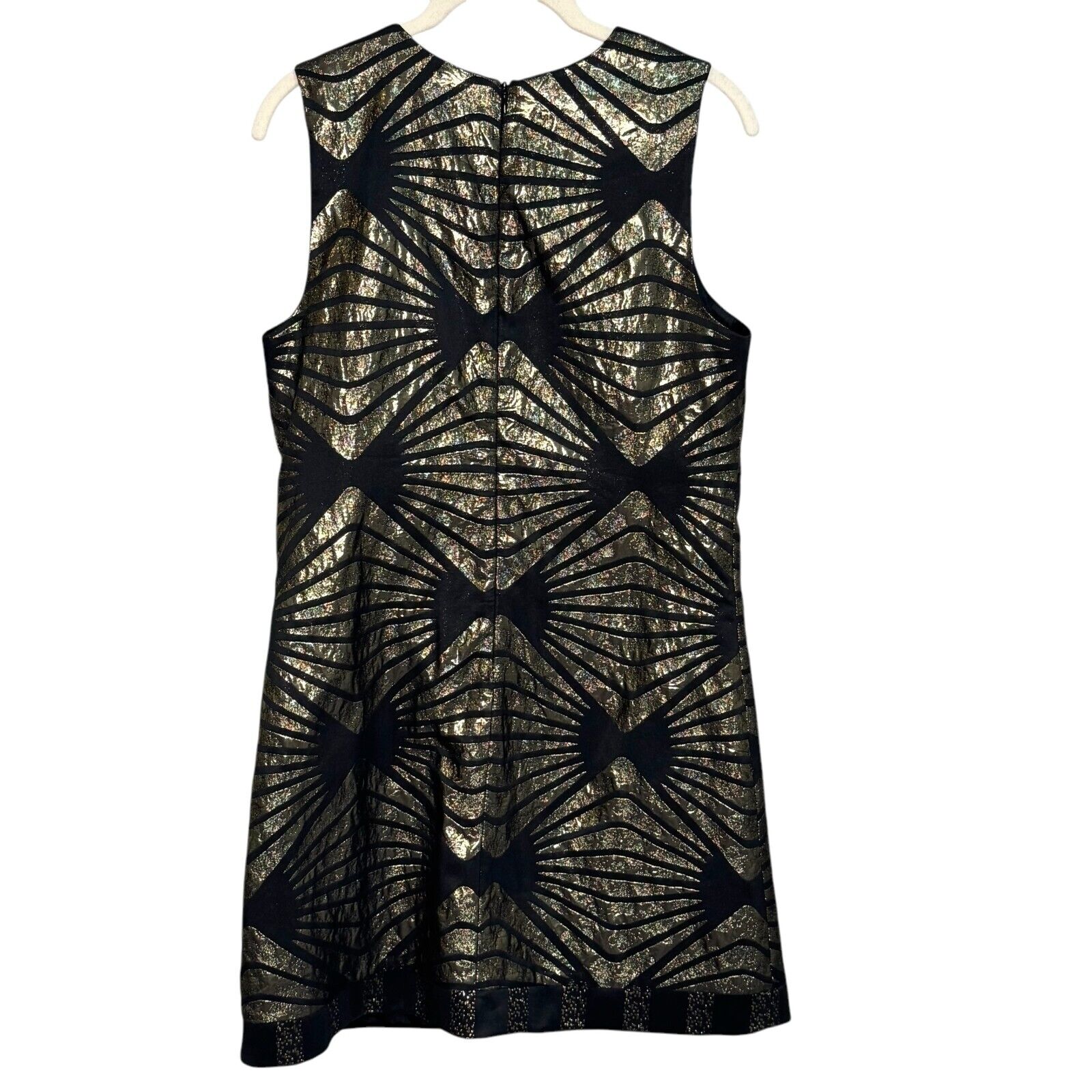 ABS Allen Schwartz NEW Black Gold Art Deco Bow Mini Party Dress Size 8 - Flair - Style