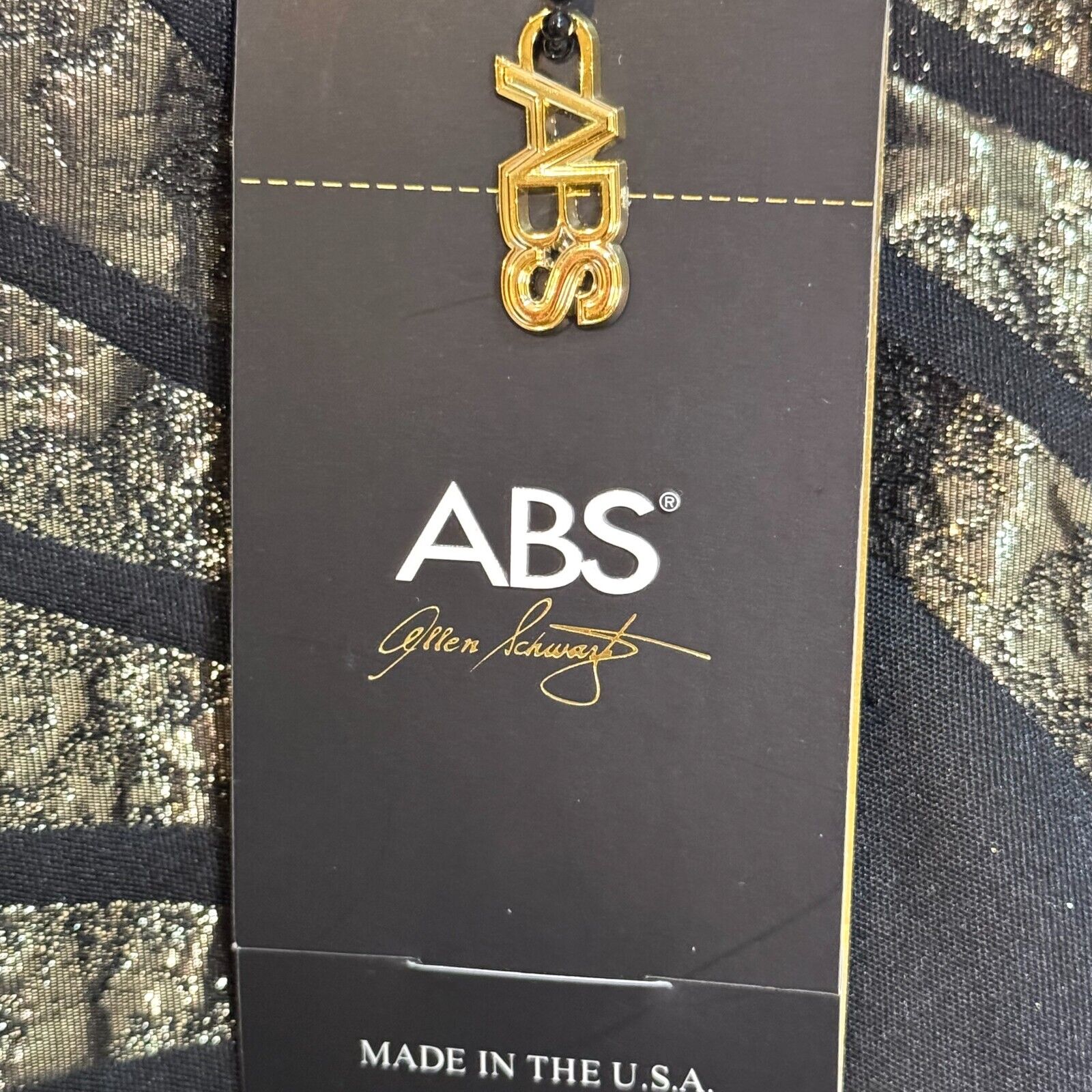 ABS Allen Schwartz NEW Black Gold Art Deco Bow Mini Party Dress Size 8 - Flair - Style