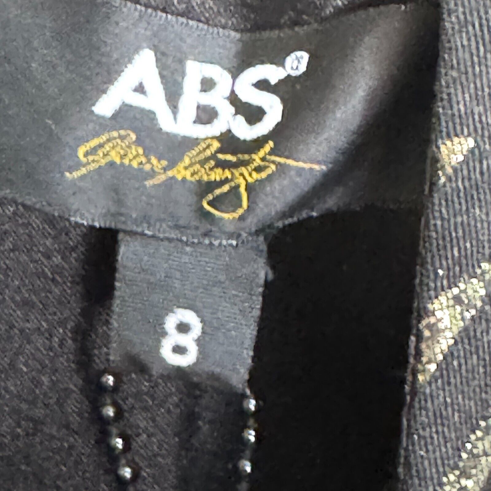 ABS Allen Schwartz NEW Black Gold Art Deco Bow Mini Party Dress Size 8 - Flair - Style