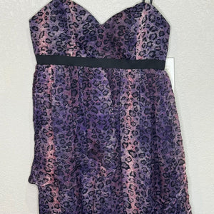 Adam Lippes Dress Size 10 NEW Silk Purple Animal Print Tiered Midi $475 - Flair - Style