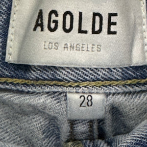 AGOLDE Shorts 28 Blue Parker Distressed High Rise Denim Frayed Hem Cutoff Grunge - Flair - Style