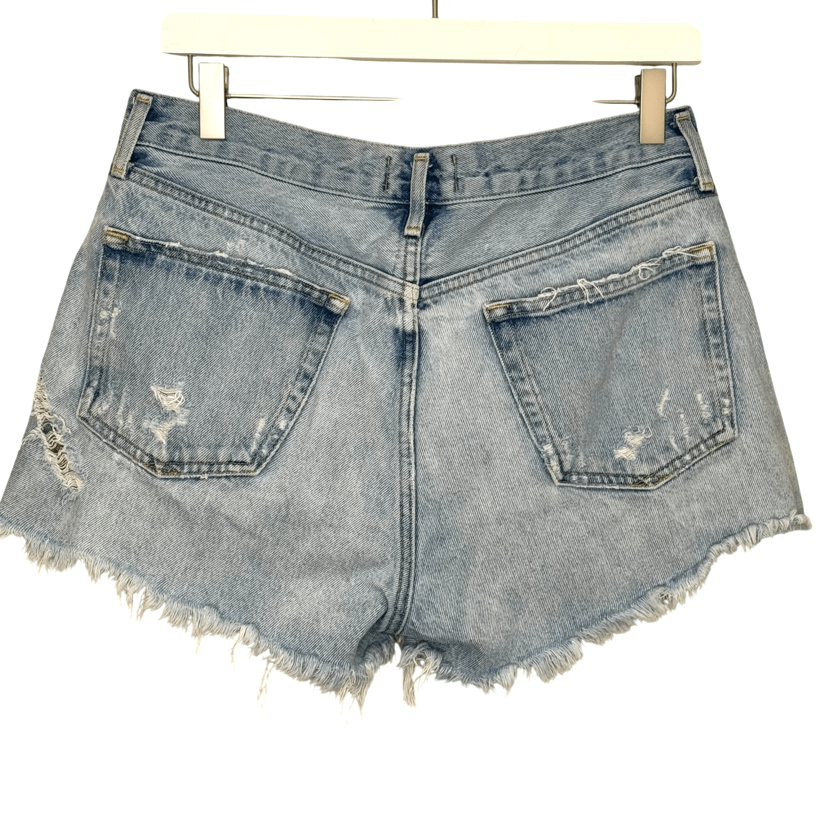 AGOLDE Shorts 28 Blue Parker Distressed High Rise Denim Frayed Hem Cutoff Grunge - Flair - Style
