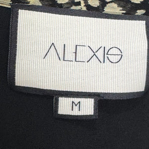 Alexis Malika Printed Georgette Mini Dress Size Medium $495 Animal Tie Neck - Flair - Style