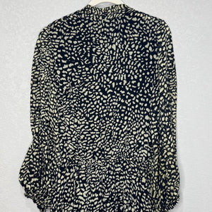 Alexis Malika Printed Georgette Mini Dress Size Medium $495 Animal Tie Neck - Flair - Style