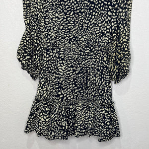 Alexis Malika Printed Georgette Mini Dress Size Medium $495 Animal Tie Neck - Flair - Style