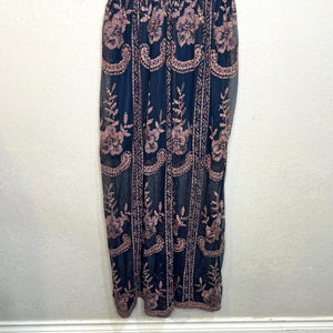 Altar'd State Maxi Dress Size Small Blue Floral Catania Embroidered Lace - Flair - Style