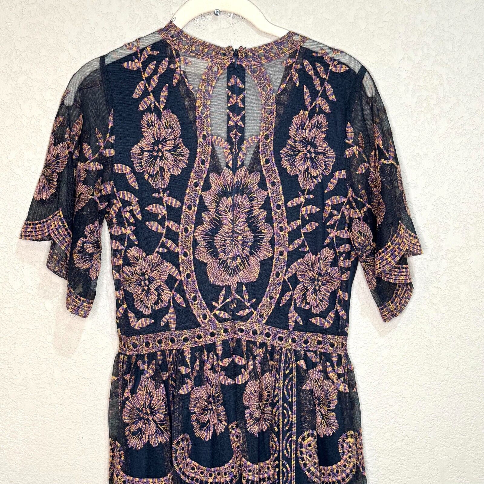 Altar'd State Maxi Dress Size Small Blue Floral Catania Embroidered Lace - Flair - Style