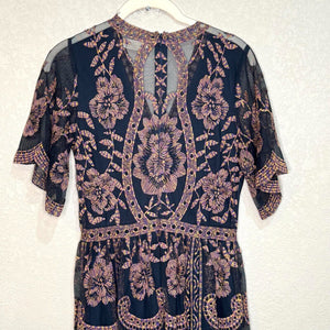 Altar'd State Maxi Dress Size Small Blue Floral Catania Embroidered Lace - Flair - Style