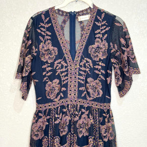 Altar'd State Maxi Dress Size Small Blue Floral Catania Embroidered Lace - Flair - Style