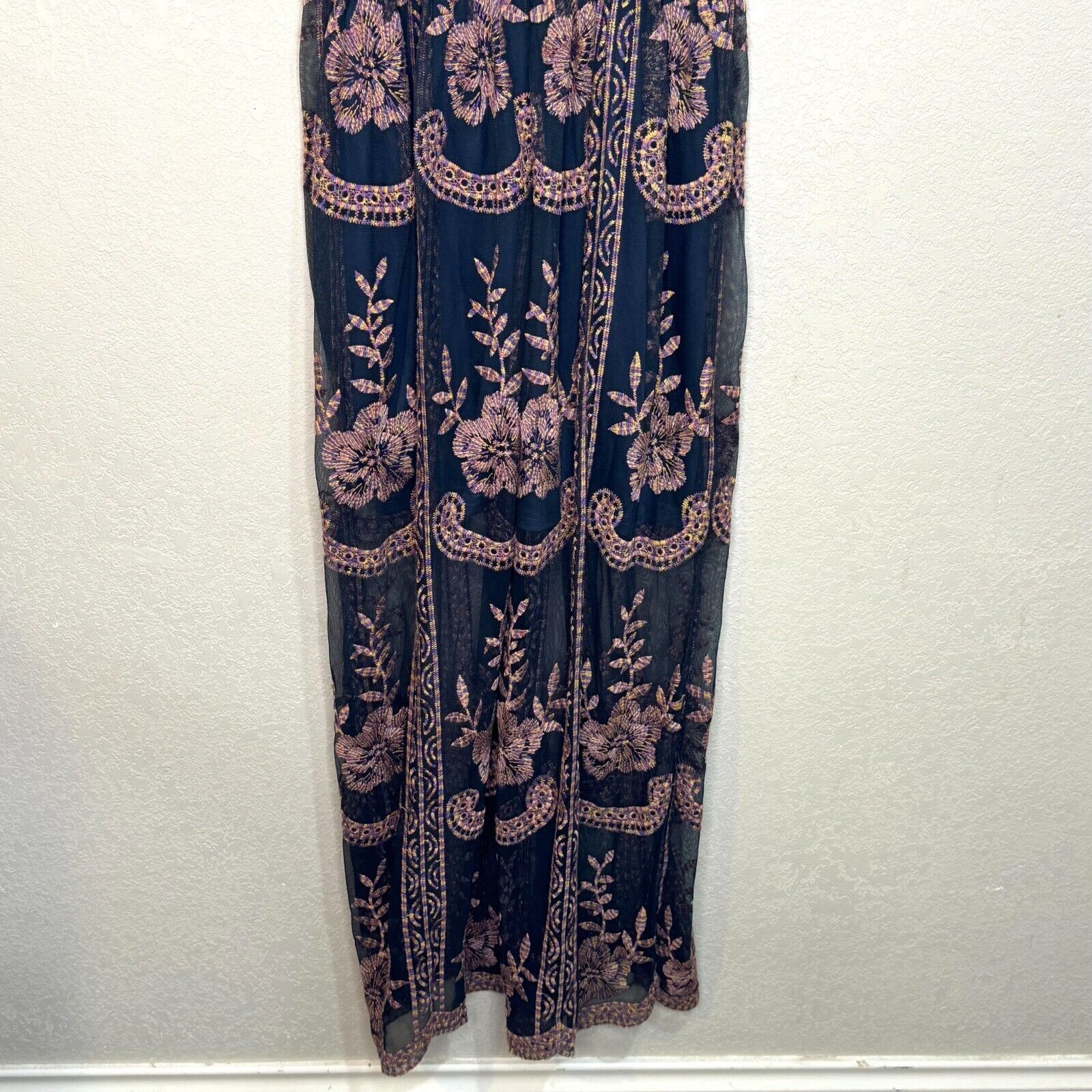 Altar'd State Maxi Dress Size Small Blue Floral Catania Embroidered Lace - Flair - Style