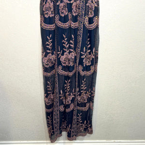 Altar'd State Maxi Dress Size Small Blue Floral Catania Embroidered Lace - Flair - Style