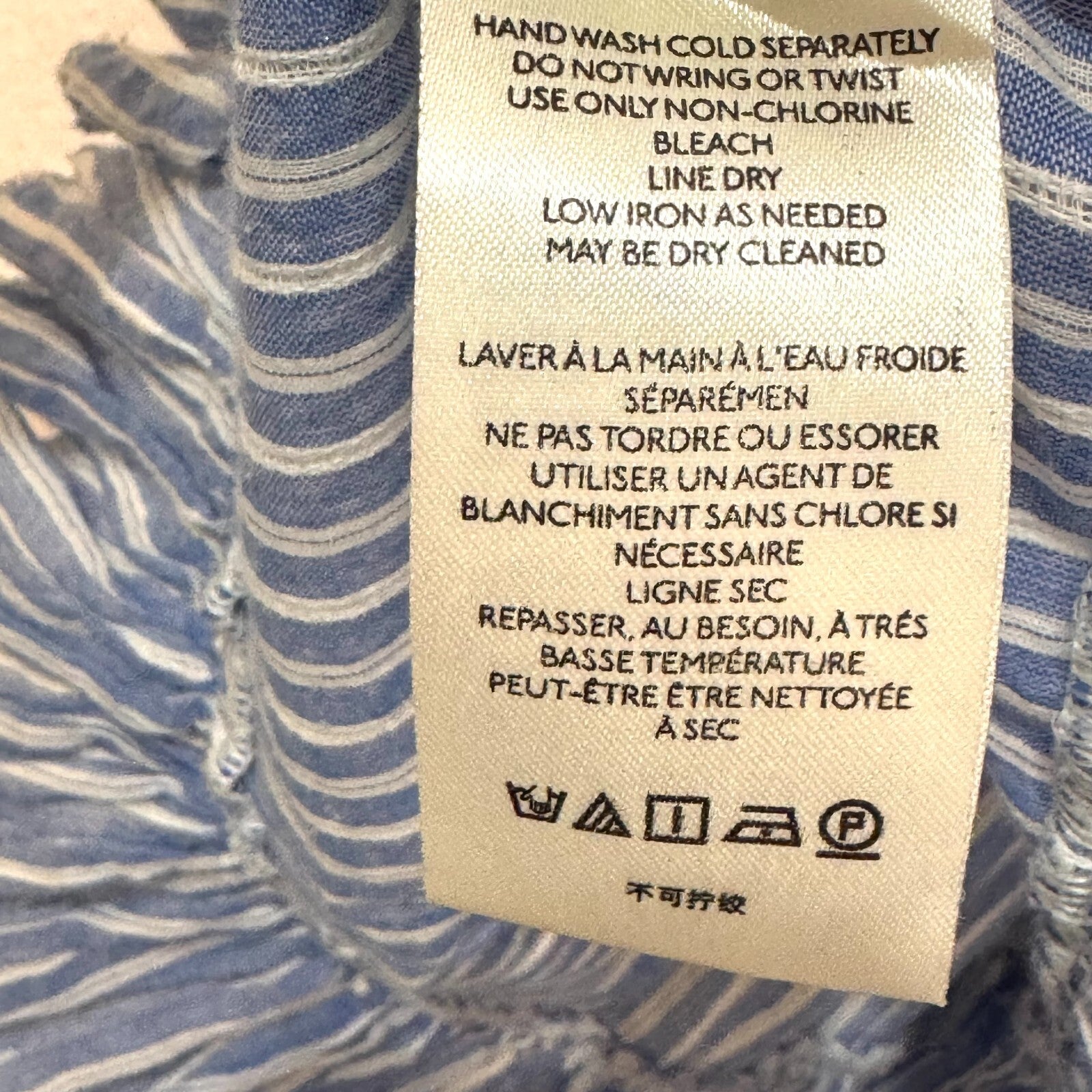 Anthropologie Blouse Size XS Vintage Charm Ruffled Peplum Blue Striped Flutter - Flair - Style