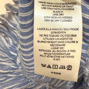 Anthropologie Blouse Size XS Vintage Charm Ruffled Peplum Blue Striped Flutter - Flair - Style