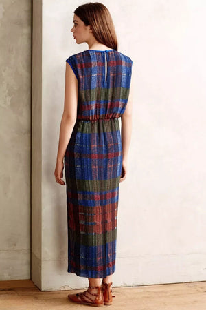Anthropologie HD in Paris Andaz Maxi Dress Size 6 Cross Hatch Pattern - Flair - Style