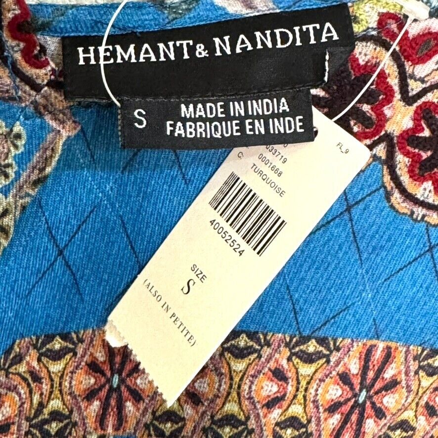 Anthropologie Hemant & Nandita Dress Size Small Blue Zarna Floral Maxi $228 - Flair - Style