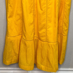 Anthropologie Maeve Maxi Dress Size 14 Petite NEW Yellow Pintuck Button Front - Flair - Style