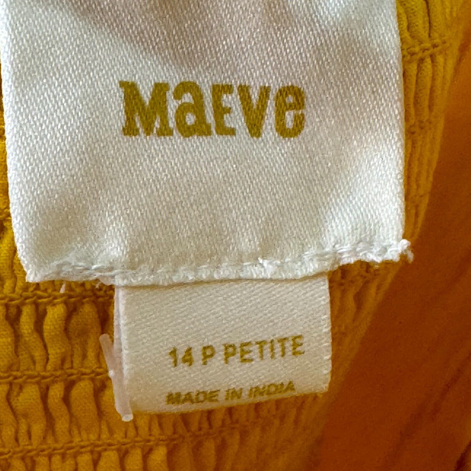 Anthropologie Maeve Maxi Dress Size 14 Petite NEW Yellow Pintuck Button Front - Flair - Style