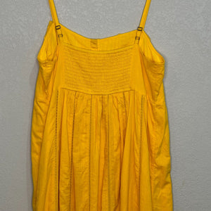 Anthropologie Maeve Maxi Dress Size 14 Petite NEW Yellow Pintuck Button Front - Flair - Style