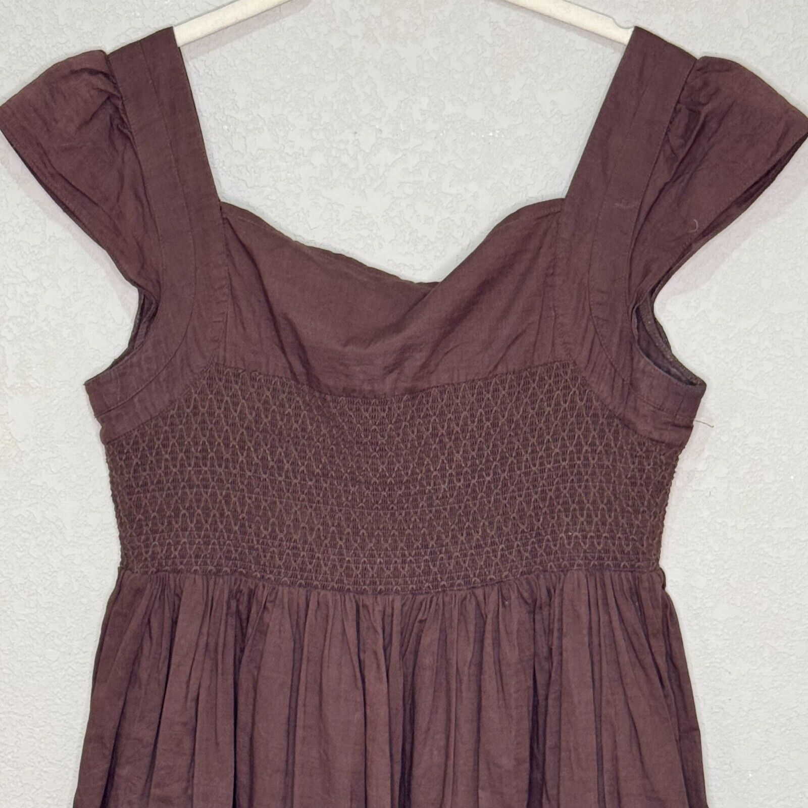 Anthropologie Maeve Smocked Dress Size 6 Brown Supreme Grace Vintage - Flair - Style