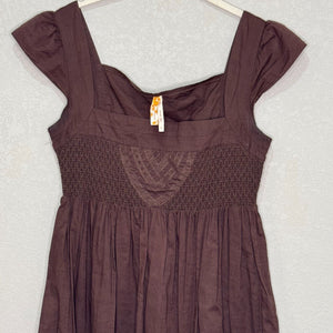 Anthropologie Maeve Smocked Dress Size 6 Brown Supreme Grace Vintage - Flair - Style