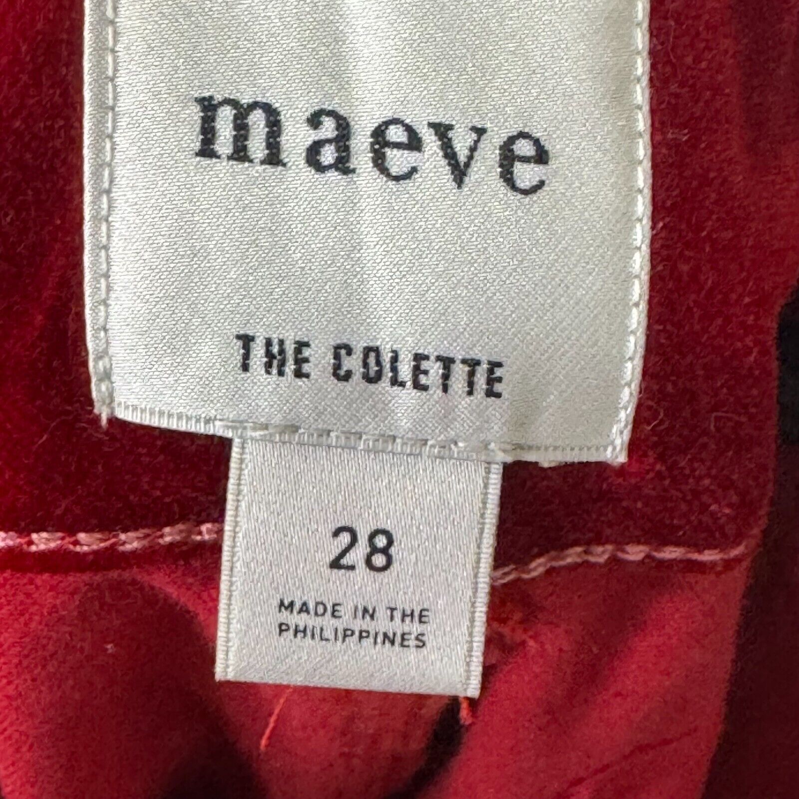 Anthropologie Maeve The Colette Cropped Wide - Leg Pants Size 28 Red Velvet - Flair - Style